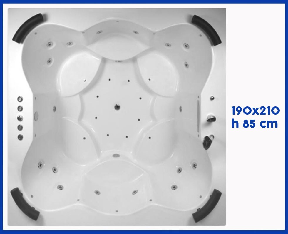 210×190 Dikdörtgen Jakuzi H 85 cm