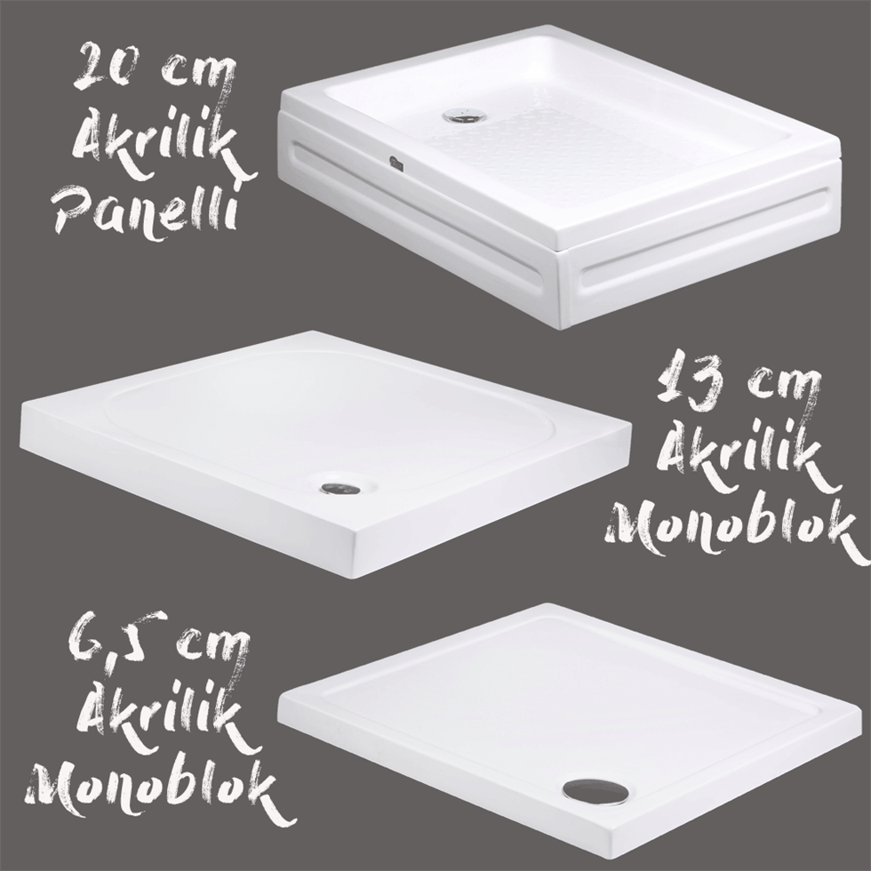 Kare ve Dikdörtgen Panelli Duş Tekneleri