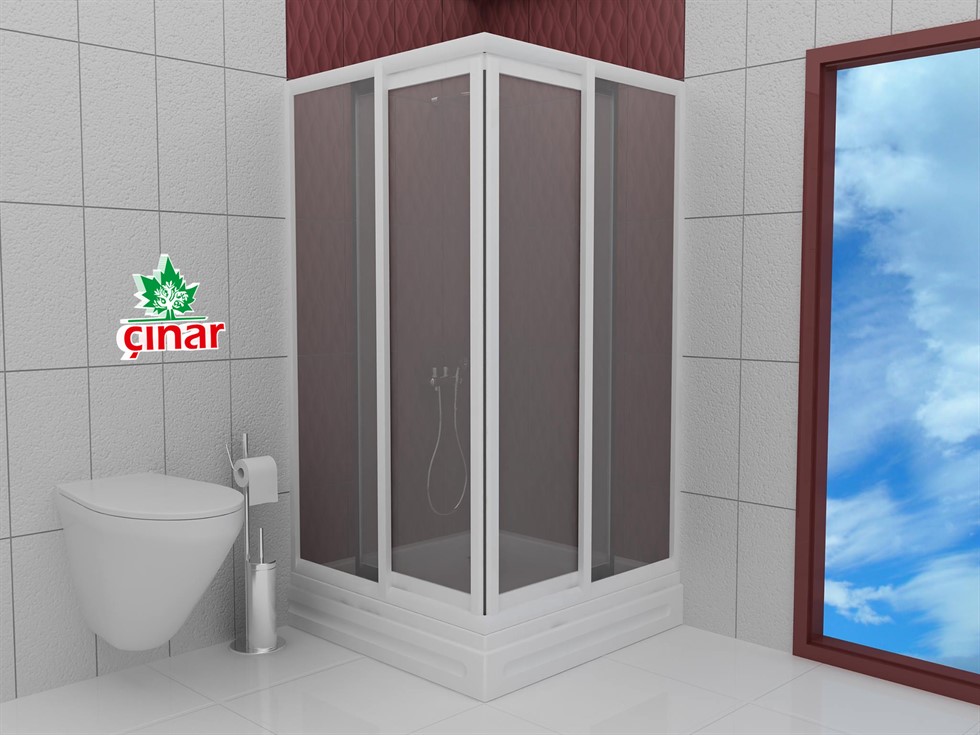 Duş Tekneli Köşe Açılır Mika Duşakabin