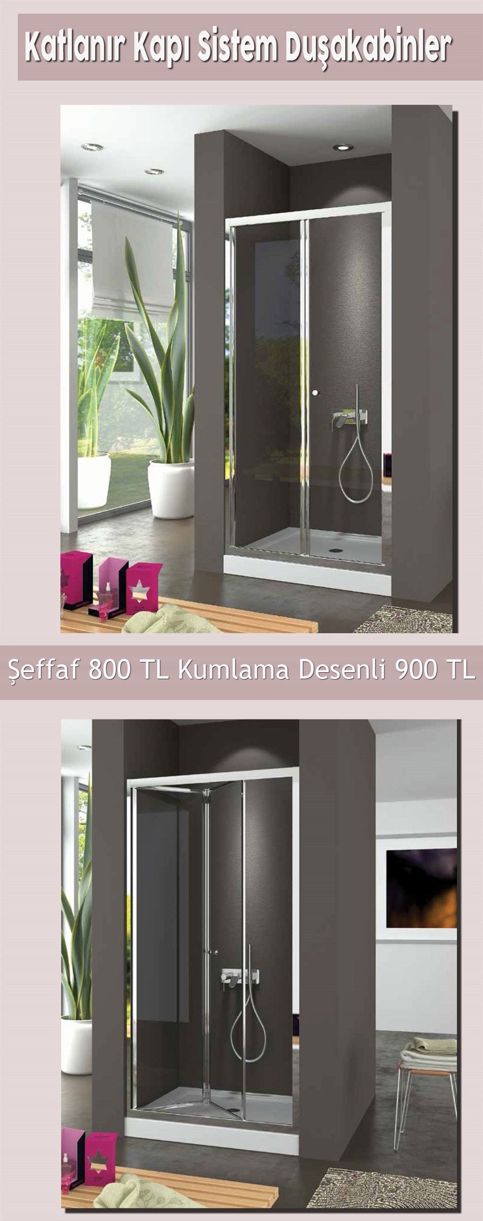 Dar Alanlara Katlanır Duşakabin Modeli