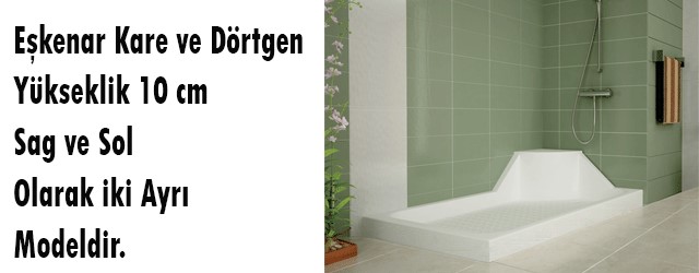 Oturmalı Kare ve Dikdörtgen Monoblok Duş Tekneleri