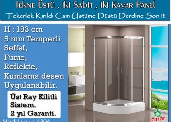 Oval Duş Tekneli Cam Duşakabinler