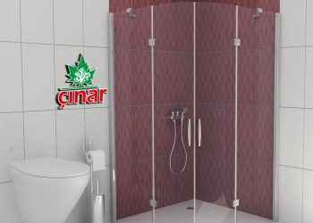 Yaprak Menteşeli Oval 6 mm Temperli Cam Duşakabin