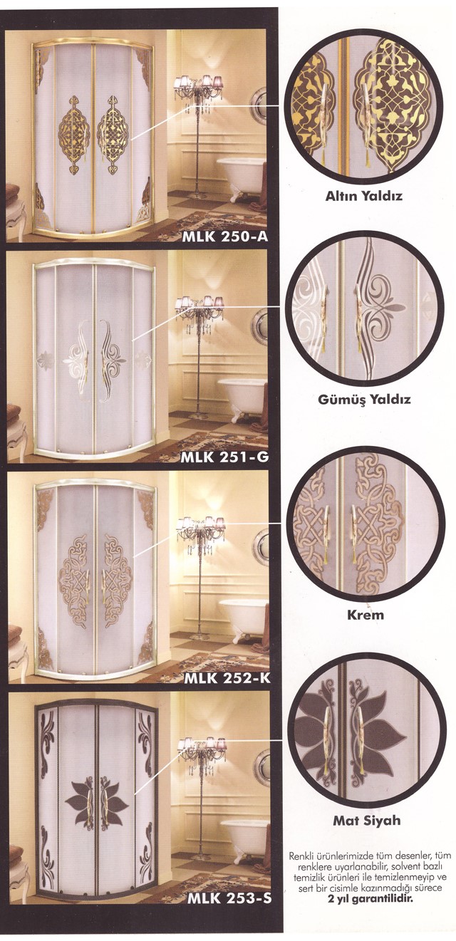 Cam Duşakabin Kumlama Desenler