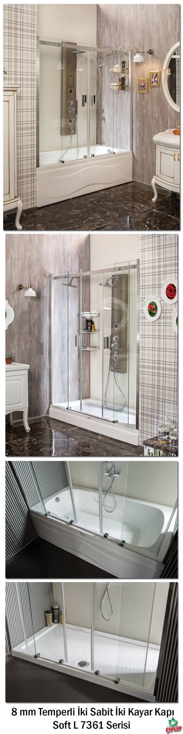 Soft Modeli 8 mm Temperli Düz Duşakabin