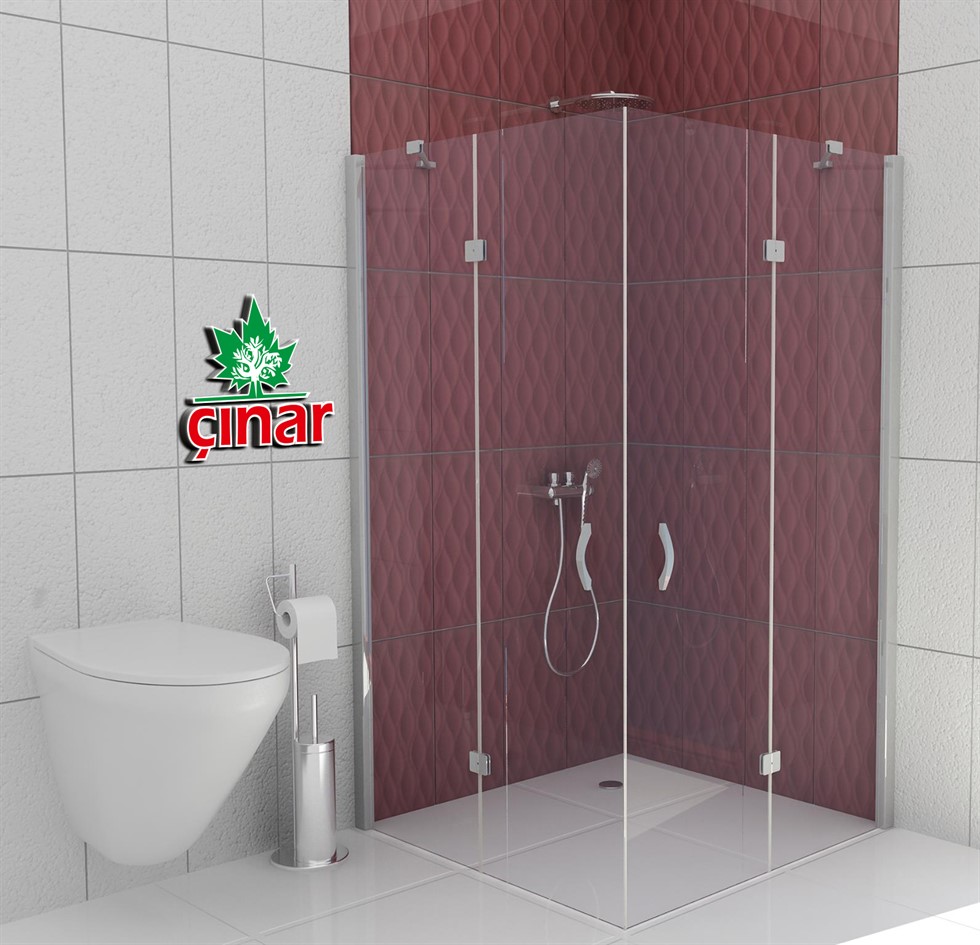 Yaprak Menteşe Köşe 6 mm Temperli Cam Duşakabin