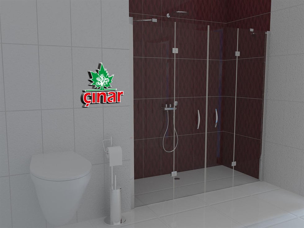 6 mm Temperli Yaprak Menteşeli Düz Duşakabin